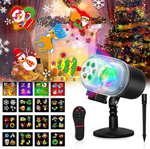 Proiettore Luci Natale, TOGAVE LED Proiettore Halloween con 16 Diapositive Modelli e Telecomando, Impermeabile IP65 Proiettore Luci Esterno e Interno per Halloween Decorazioni, Natale Decorazioni Casa