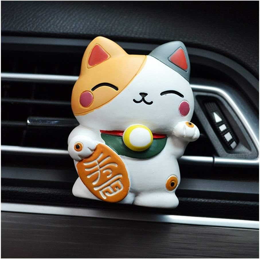 Car Ornament Lucky Fortune Cat Perfume Clip Air Fragrant Freshener Outlet Vents Fragrance Diffuser Accessories Auto Decoration