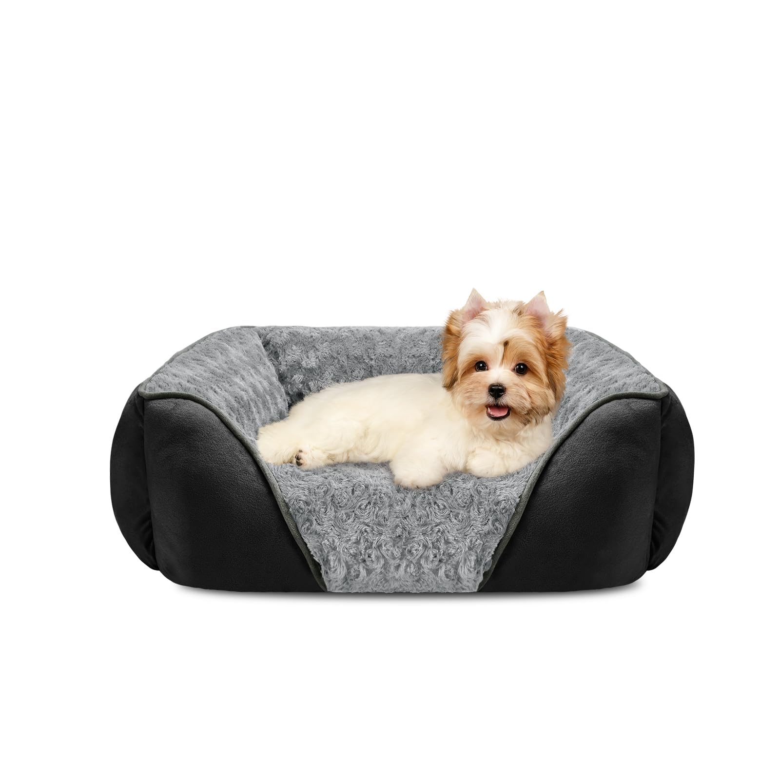 INVENHO Small Dog Bed Rectangle Washable Orthopedic Soft Calming Sleeping Durable Pet Cuddler with Anti-Slip Bottom