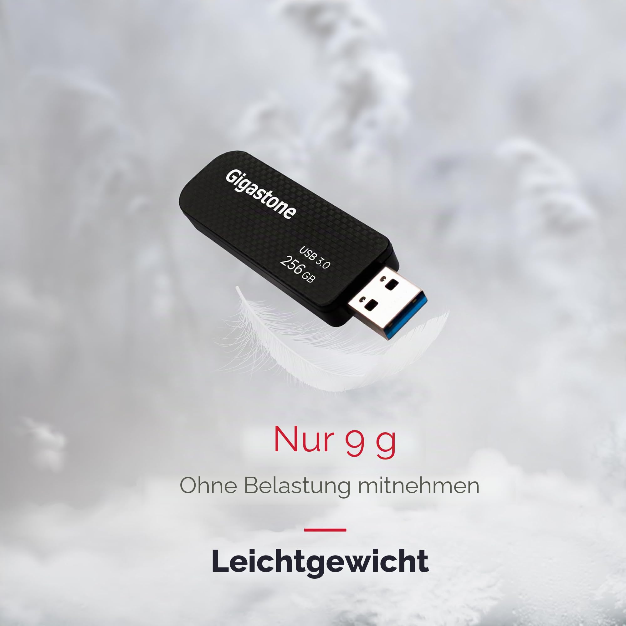 GIGASTONE 256GB Flash-Laufwerk, Z30 USB 3.2 Gen 1, 100MB/s UltraSchnell, Schlüsselring-Öse, Push-Pull, Daten­speicherung, Backup für PC/Mac/TV/Auto, USB 2.0/3.0/3.1 Kompatibel