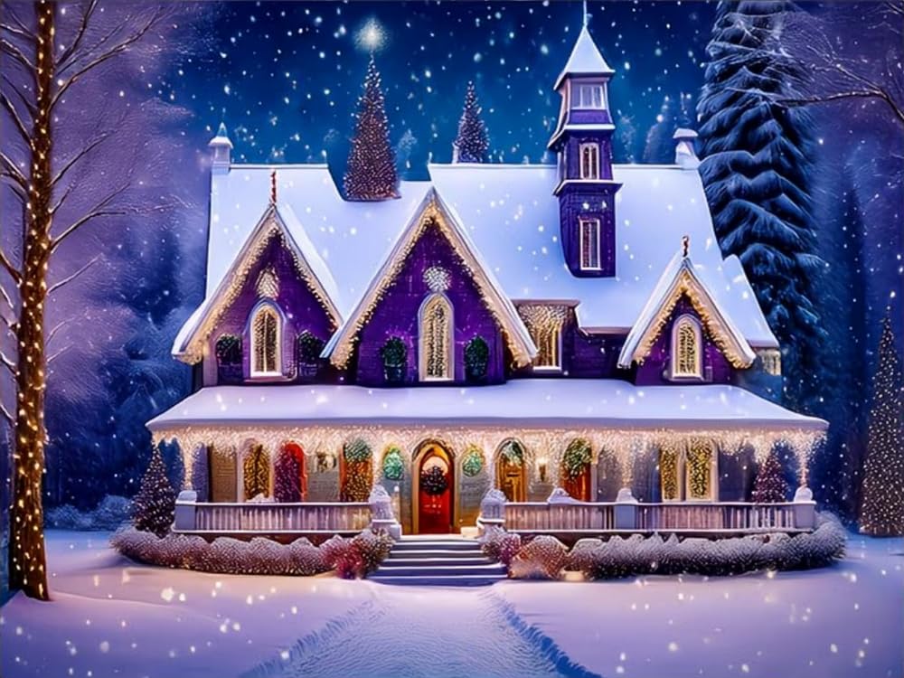 WELIWE 5D Diamond Painting Kits Church DIY Diamond Art Canvas Crystal Crafts Painting Pictures for Adults Home Wall Decor 40x50 cm
