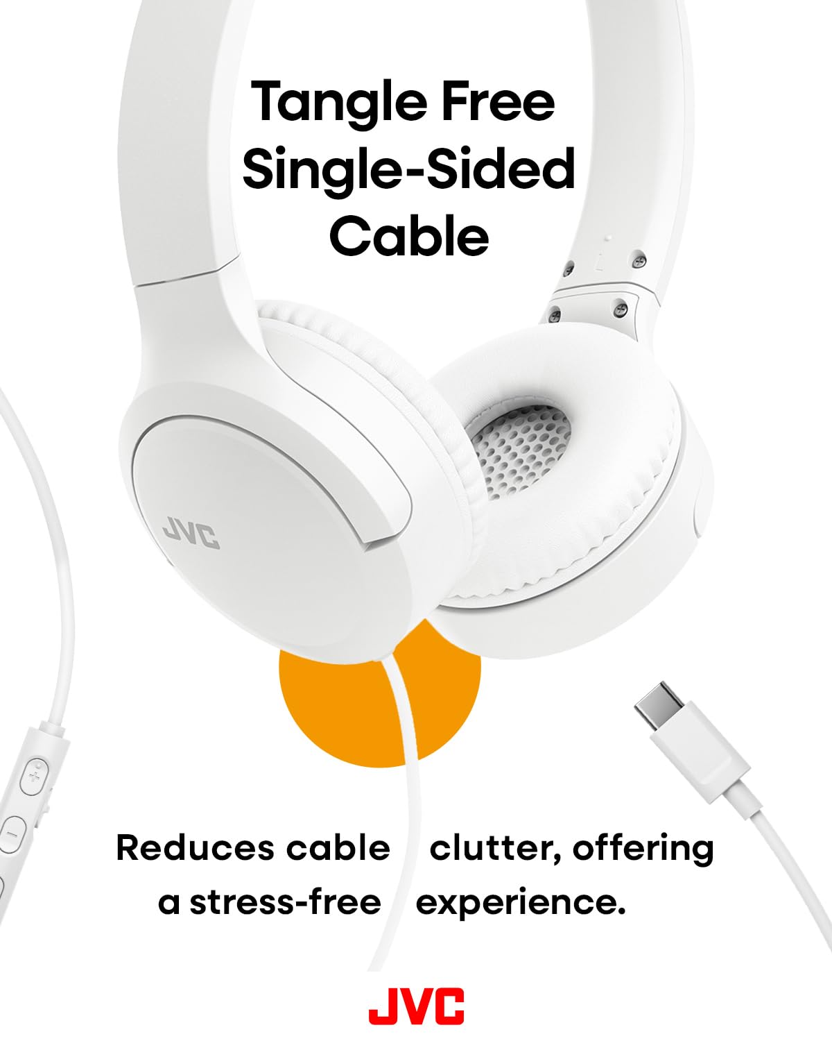 JVC HA-S33UC-W Cuffie on-ear USB-C pieghevoli Bianco