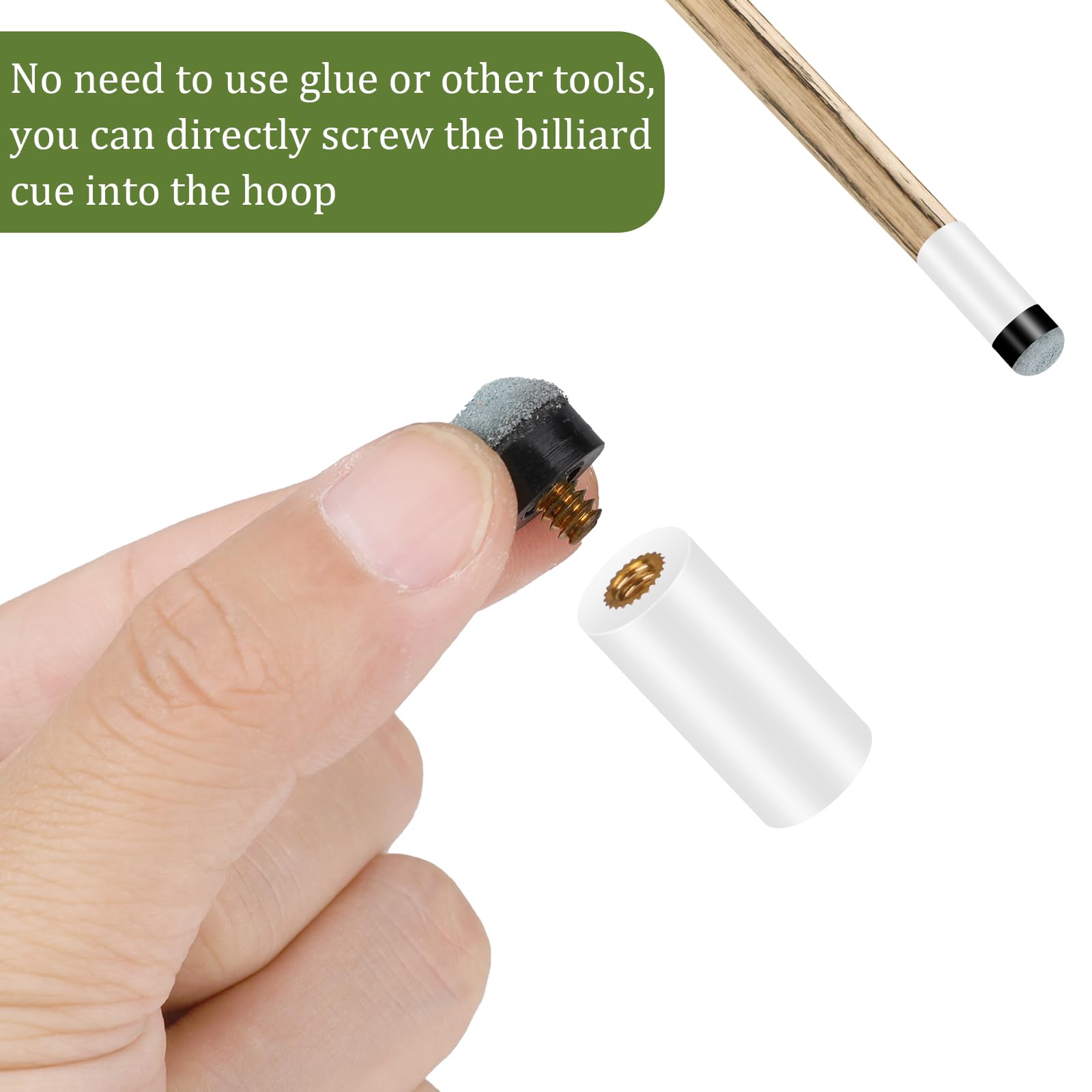 20 StÃ¼ck Billard Queue Spitzen 12mm - Mit Zwinge & Ersatzteilen