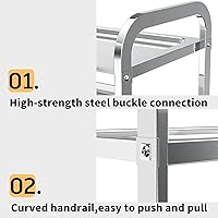 Vista 2 de DULONG Carrito utilitario de 3 niveles con ruedas, isla de cocina, carrito de servicio de acero inoxidable, capacidad de 300 libras, estante