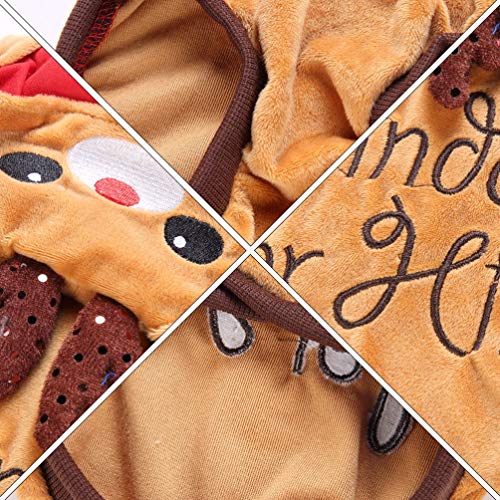 ULTECHNOVO Cachorro Fantasia de Rena de Natal Cachorro Alce SuÃ©ter Cosplay Roupas de PelÃºcia para