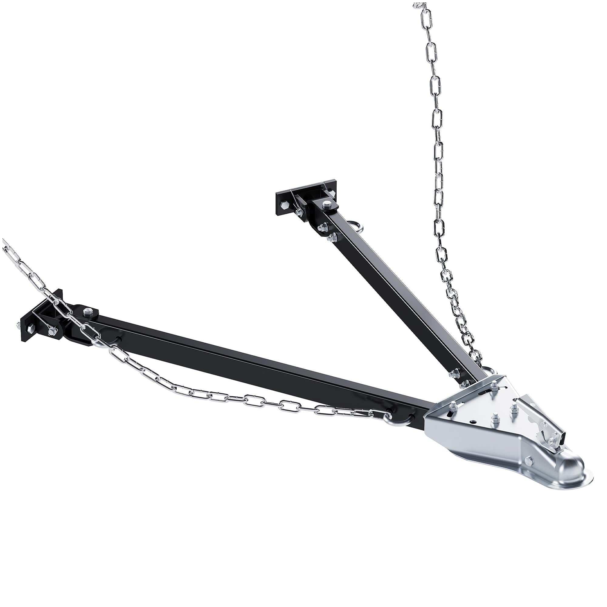 KUAFU Adjustable Tow Bar W/Safety Chain 5000 lbs Towing Capacity Compatible with Most Bumpers and Mounting Area Ranges from 24" to 41" Wide for 2" Trailer Ball Hitch Universal Steel Black