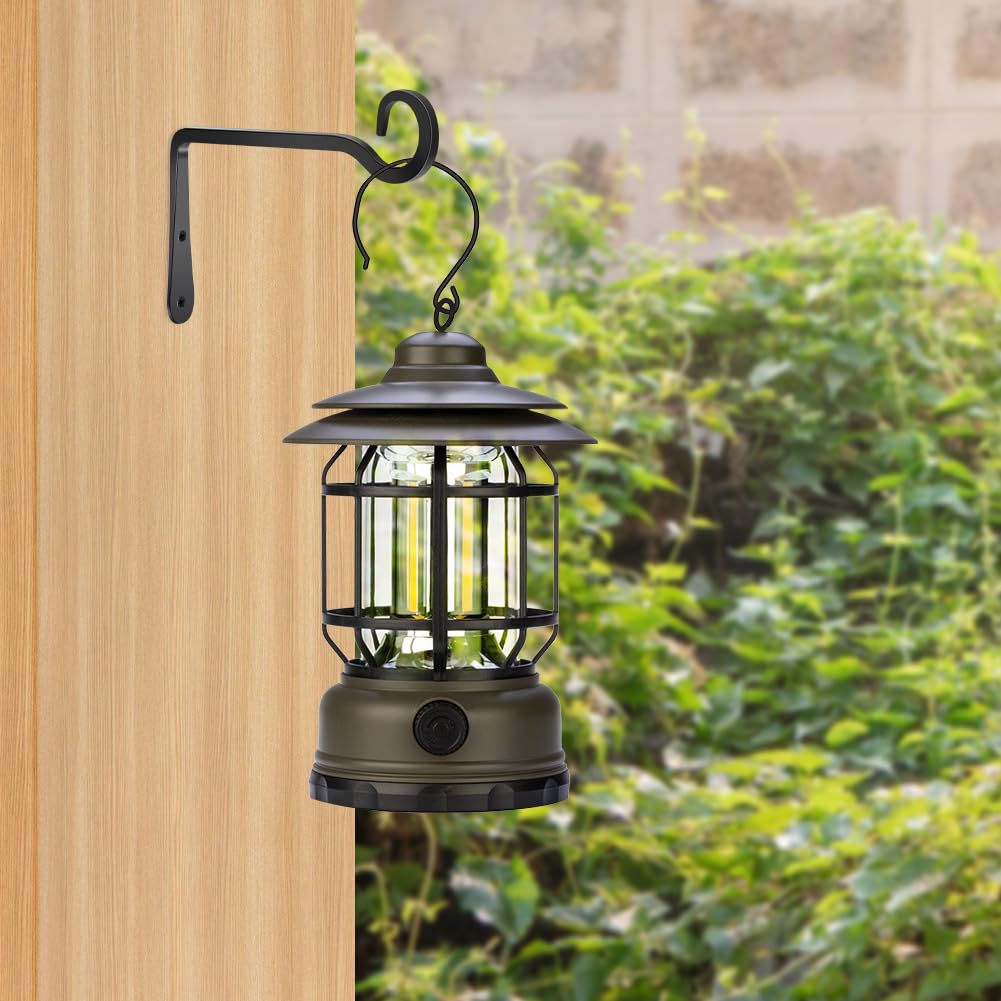 2 PCS Gancho, Maceta Colgante Gancho, Soporte de Cesta Colgante, para Plantas Colgantes, Comedero Pájaros Pared, Faroles, Campanas de Viento, Decoración de Jardín Exterior