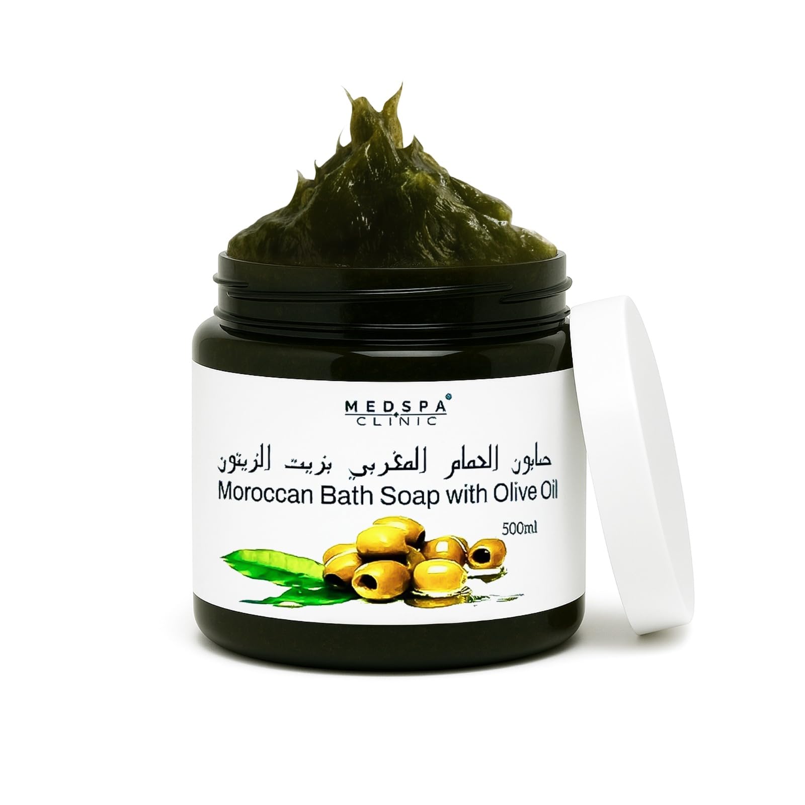 Medspaclinic Moroccan Soap With Olive Oil – 100% Natural & Herbal Extract – Soothing & Moisturizing Hammam Ritual – 500g