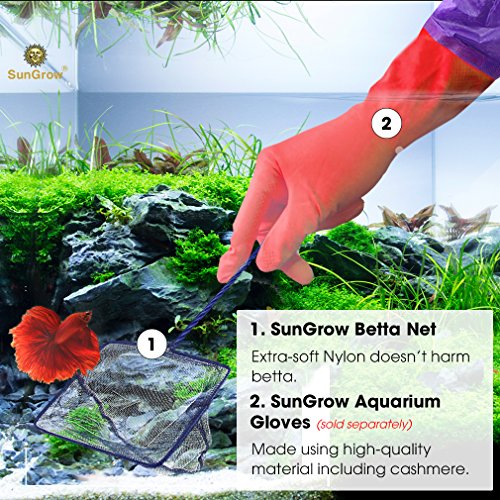 SunGrow Betta Net, 5x4 Inches with 11 Inches Handle, Extra Soft Nylon Net, Easy Routine Tank Maintenance - Image 7