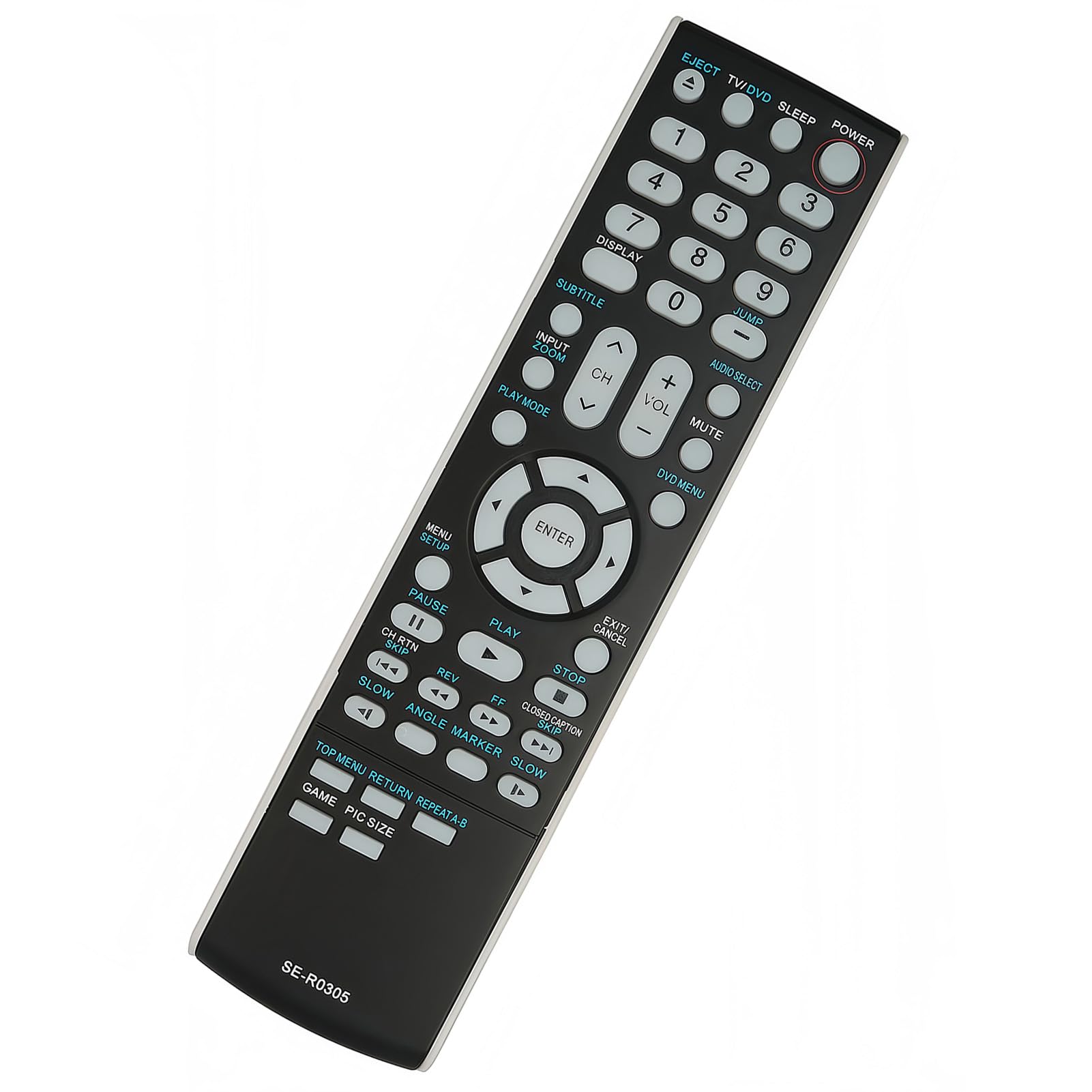 Universal Replacement Remote Control Compatible for Toshiba TV/DVD 22LV505C 22LV61K 22LV610 22LV611U-T SER0305 15LV505 19CV100U 19LV61K 19LV505