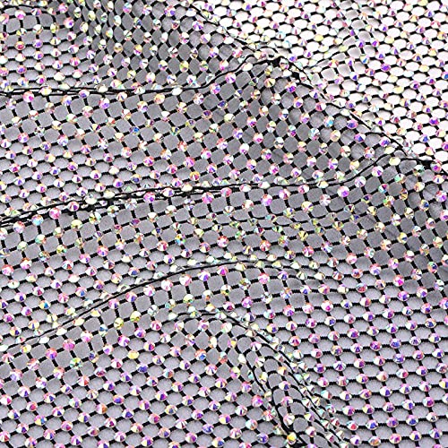 DIY decoratie Crystal Glass Rhinestone Black Mesh Stof Naaien Elastische Trim Strass Applique Decoration Strass (Color… - Afbeelding 3