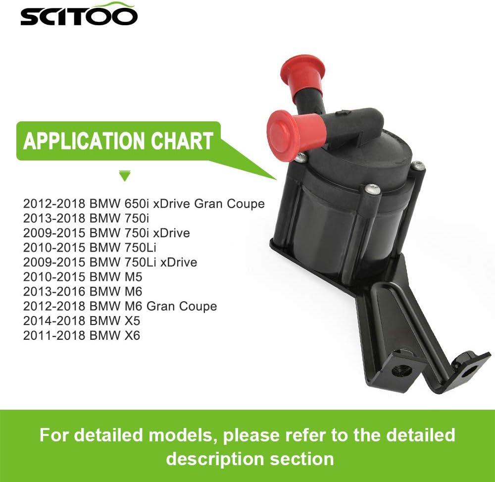 SCITOO Auxiliary Water Pump For BMW 550i 650i 750i M5 Turbocharger Auxiliary,Electric Coolant Pump Replacement OE11517629916