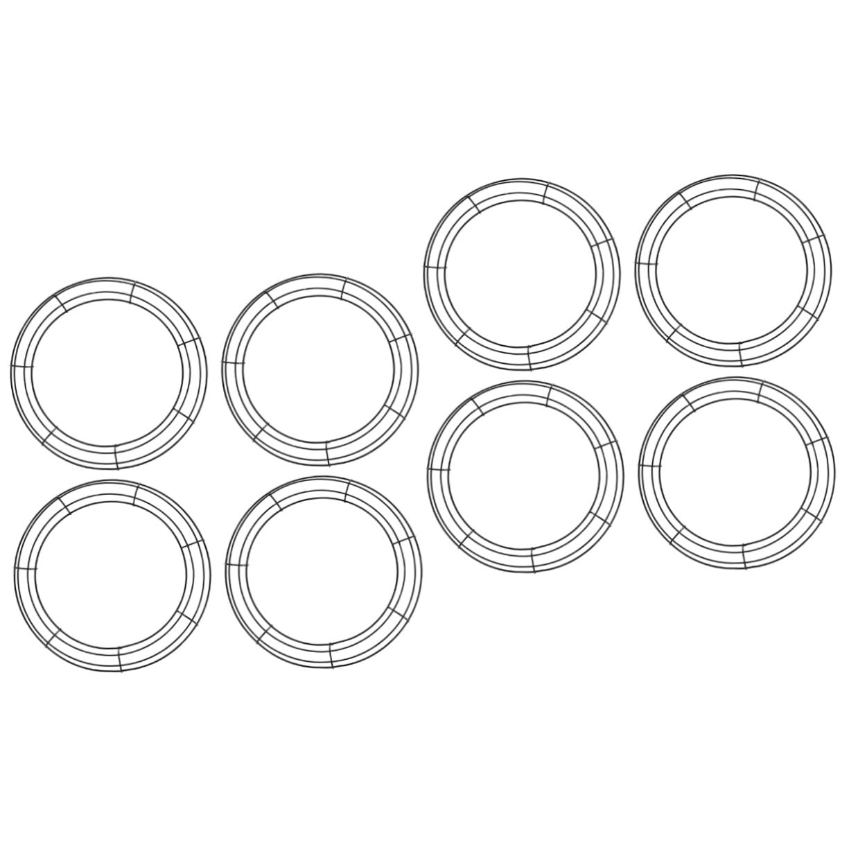 2 Sätze Girlande Reifen Kranzrahmen Kranzform Kranz Wanddekoration Ganzjähriger Kranz Blumenkranz Eisenring DIY Blumenkranz Kranzringe Aus Eisen Runde Kranzringe Black 4 Stück * 2 Ciieeo