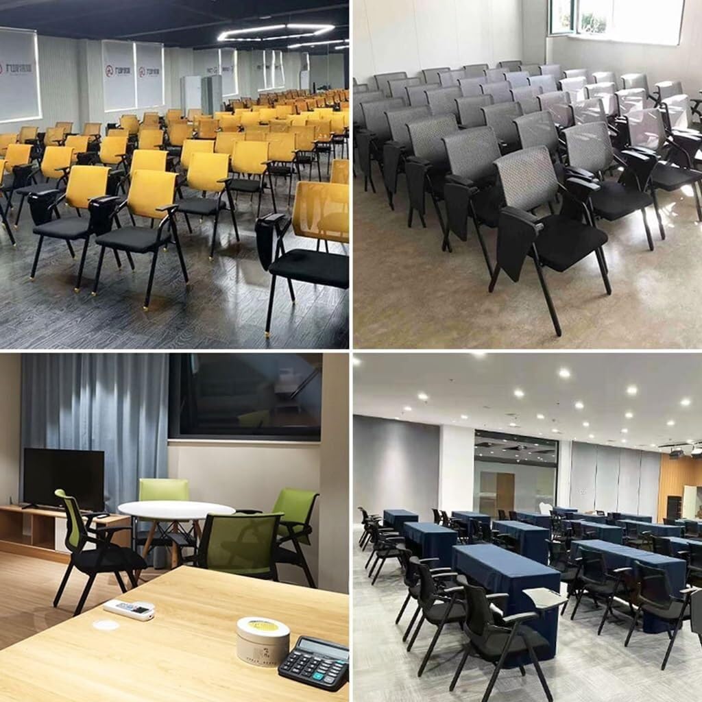 Krzesła konferencyjne Składane krzesła treningowe Krzesła akcentujące, idealne do biurka domowego biura, klasy, krzesła do czytania do salonu, na balkon. (Kolor: Nero)