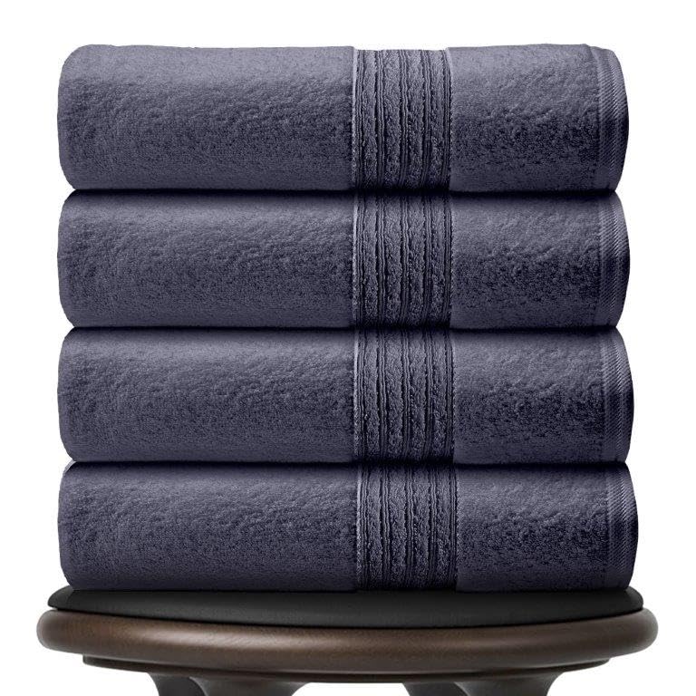 GC GAVENO CAVAILIA Navy Bath Sheets Set of 4, Hotel Quality 450 GSM Towels, Quick Dry Egyptian Cotton Towel 80 x 140 cm, 4Pk Bath Sheets Extra Large For Bathroom — image 1