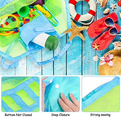Strandspielzeug Tasche Groß, Strandtasche Netztasche für Sandspielzeug Wasserspielzeug, Wiederverwendbare und Faltbare Kinder Aufräumsack für Strand Picknick/Schwimmbad/Wäschesack/Familie Urlaub