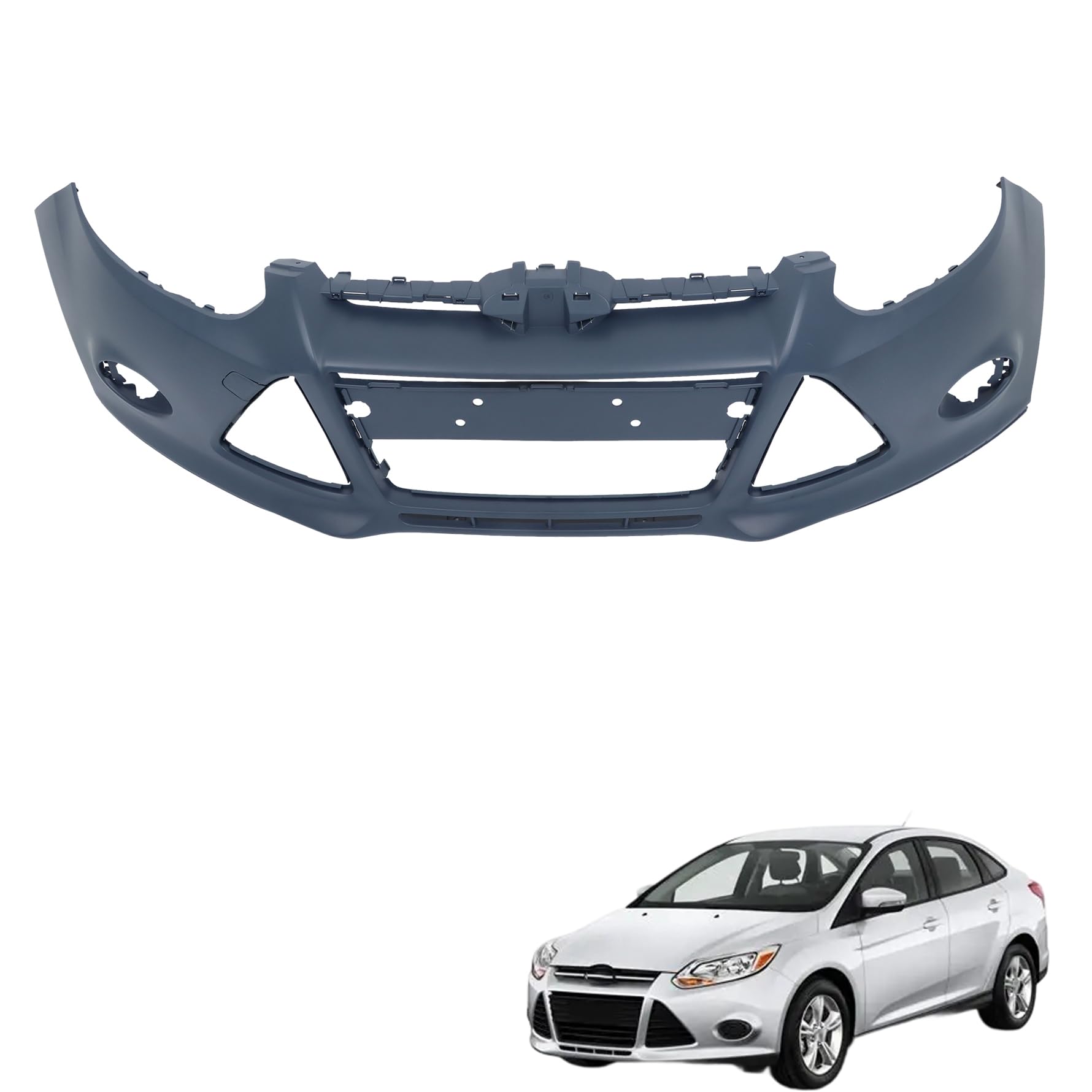 munirater Primered, Front Bumper Cover Fascia Replacement for 2012-2014 Focus Sedan/Hatch,191275050002 BM5Z17D957CAPTM