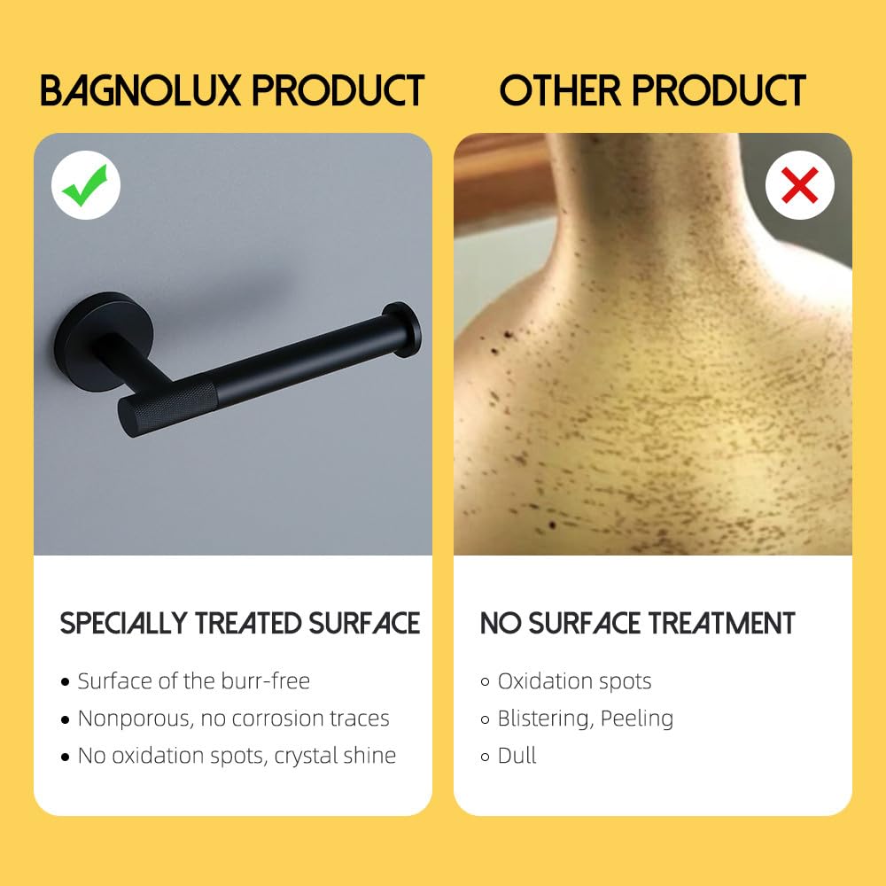 Moderno set di accessori da bagno nero opaco con design zigrinato in ottone porta asciugamani da bagno accappatoio gancio mensola per asciugamani e porta fazzoletti di carta