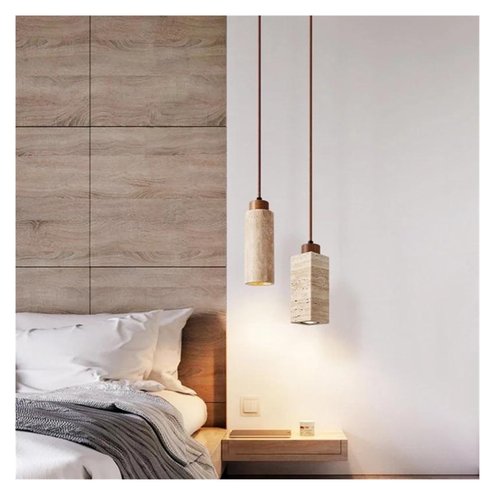 Lampadario, lampadario giapponese in pietra gialla naturale per camera da letto, lampadario da comodino, lampadario retrò per ristorante, lampada a sospensione a LED di design, illuminazione decorati