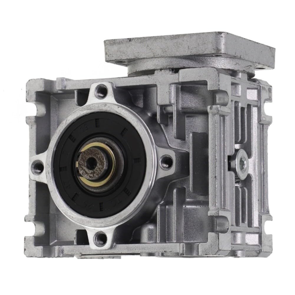 Schneckengetriebe NMRV030 für NEMA 23 Rahmen, 14 mm Ausgangswelle, Übersetzungen 5 bis 80, für Edelstahl, Silber-Finish