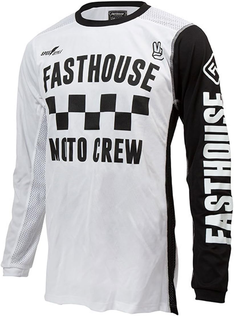 Fasthouse Checkers Air Cooled Men's Motocross Motorcycle Jersey White X-Large
