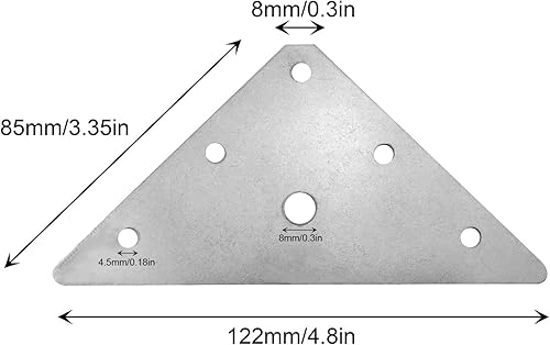 Miniatura 4 de Mending Plates JCBIZ - 4 soportes rectos triangulares de acero inoxidable para esquinas planas