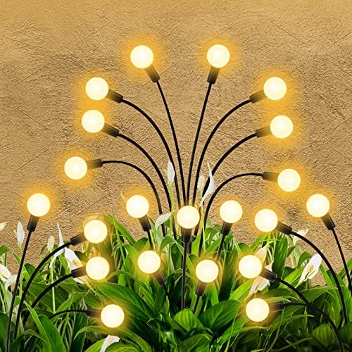 YShengMian Solar Garden Lights,4 Pack New Upgraded Version of Solar Firefly Lights Outdoor Waterproof,Solar Outdoor Garden Decoration Lights,with 8 Lighting Modes,with Remote Control