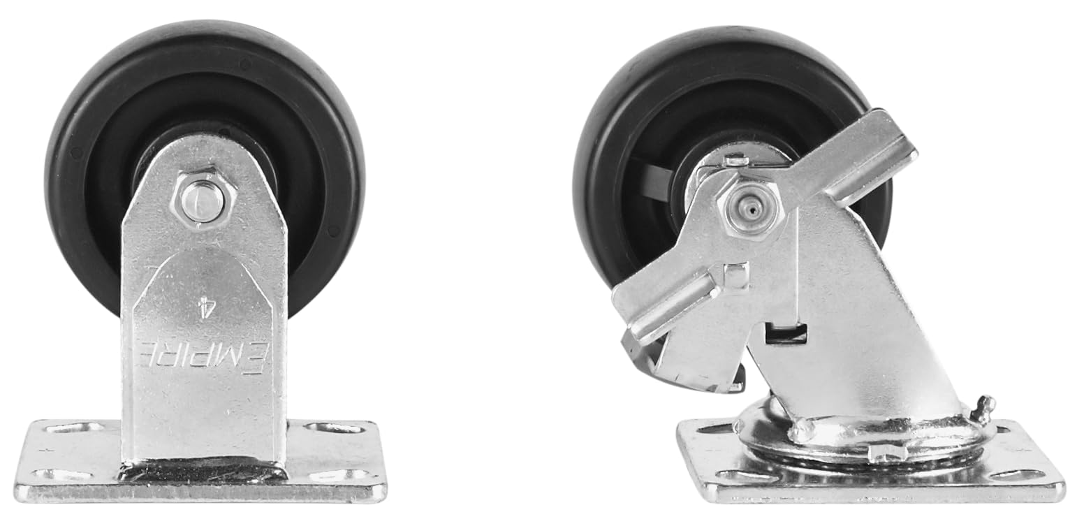 KNAACK 4in Caster Set- 4-Pk 1600-Lb Capacity Polypropylene Wheels Model# 495