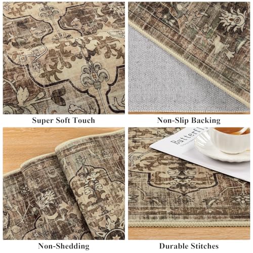 Pauwer Boho Hallway Runner Rug 2x6 Washable Entryway Area Rugs Non Slip Farmhouse Vintage Floor Mat Carpet Runner for Hallways Laundry Room Kitchen Bathroom Bedroom