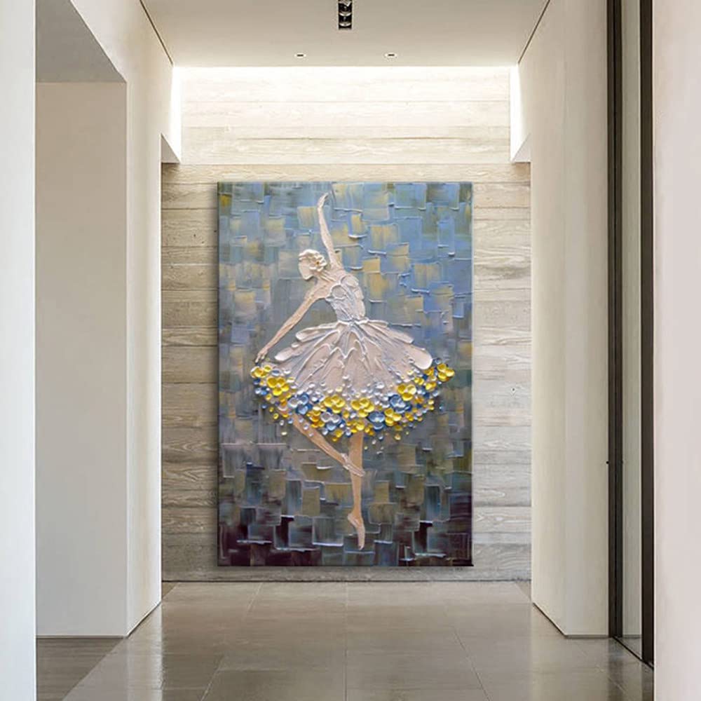 Peinture ballerine élégante sur toile pour une déco douce et poétique