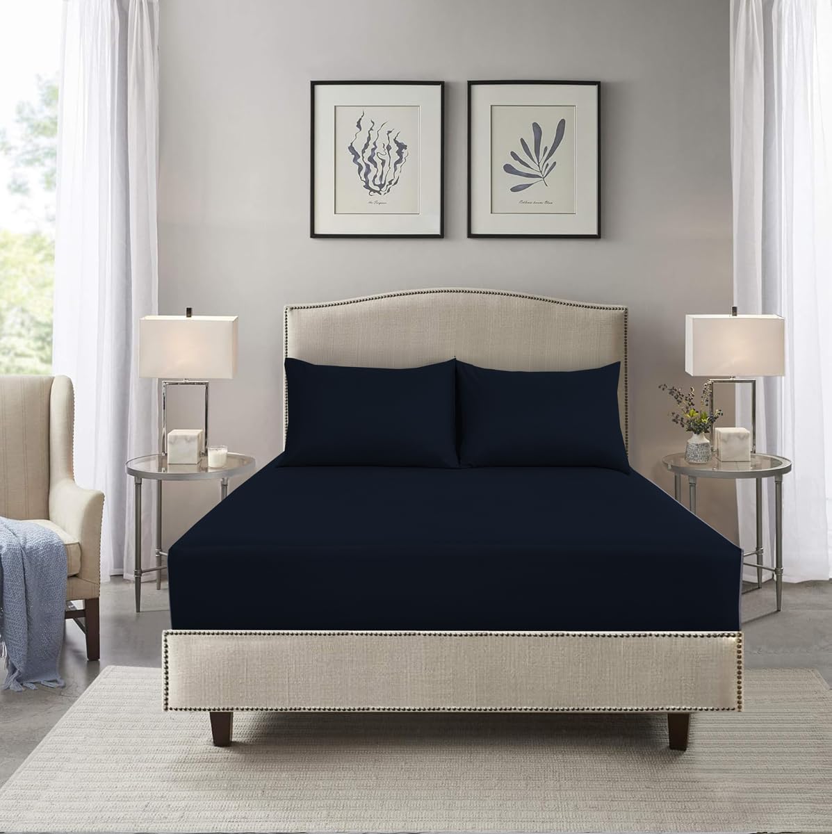 HADI LONDON Microfibre Fitted Sheet Single Double King and Super King