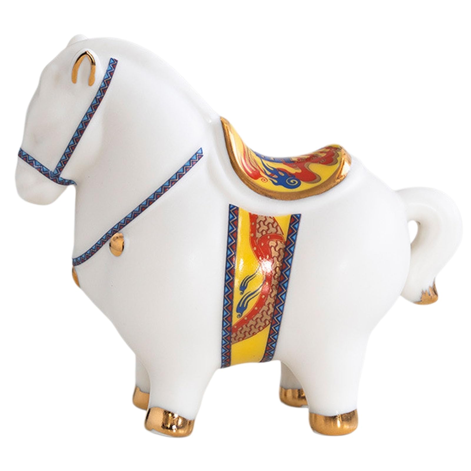 YXCQHZM Horse Decoration, Decorative Statue Horse, Chinese Feng Shui Decorative Statue Figures for Wealth And Success, Good Luck Gifts Horse Ceramic Statue (D)
