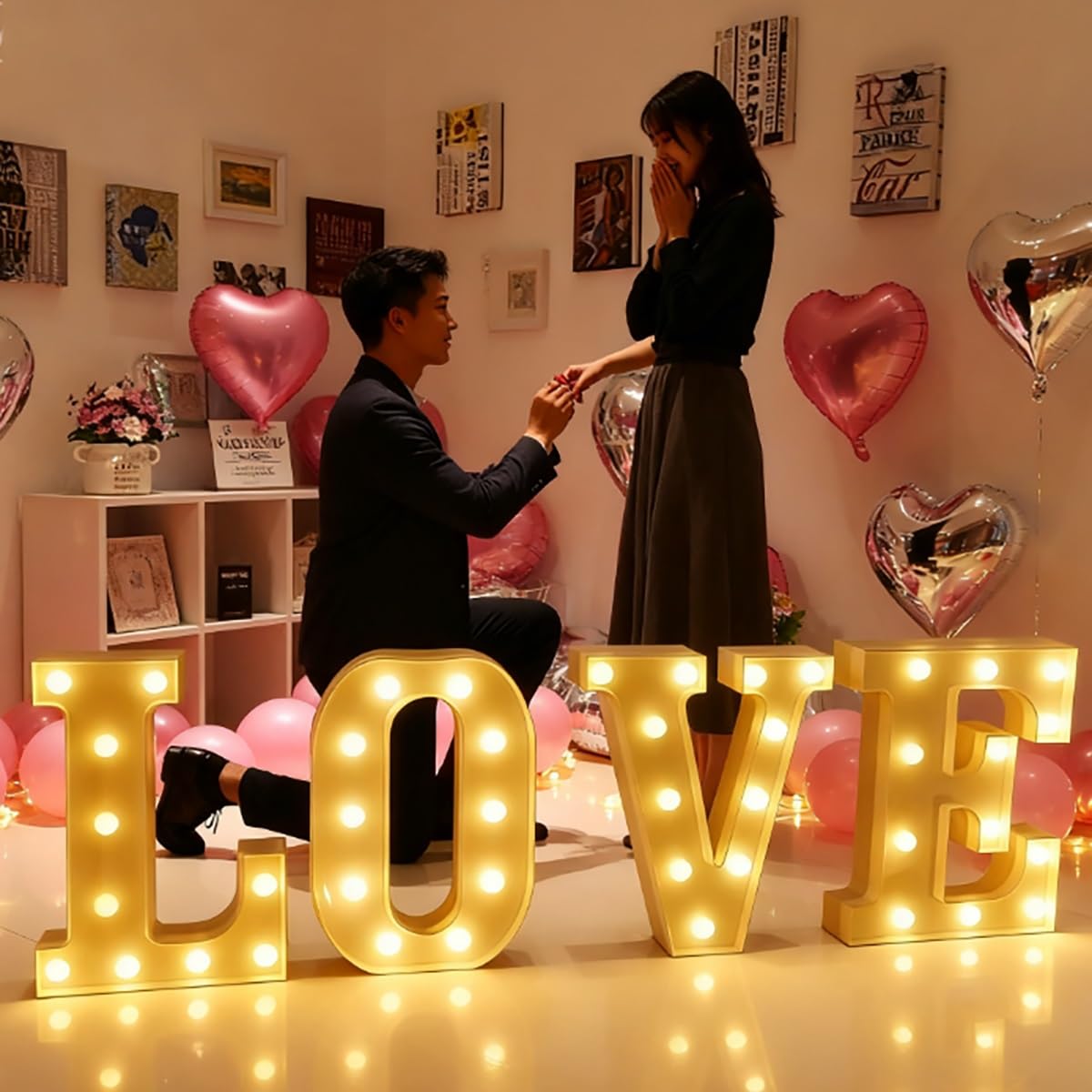 Zestaw Lamp LED Letter 4ft, Alfabet W Białym Kształcie, Na Walentynki, Romantyczny Wystrój Ślub, Imprezę, Urodziny(Bride,120cm/4ft)