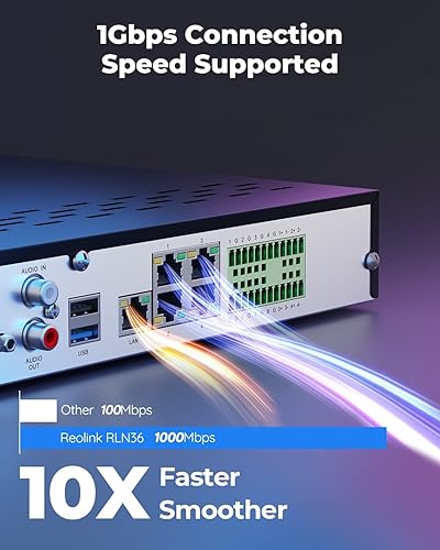 Miniatura 5 de REOLINK Grabadora de video de red de 36 canales para sistema de cámara de seguridad, funciona con cámaras IP Reolink HD de 12MP4K5MP4MP NVR, sistema