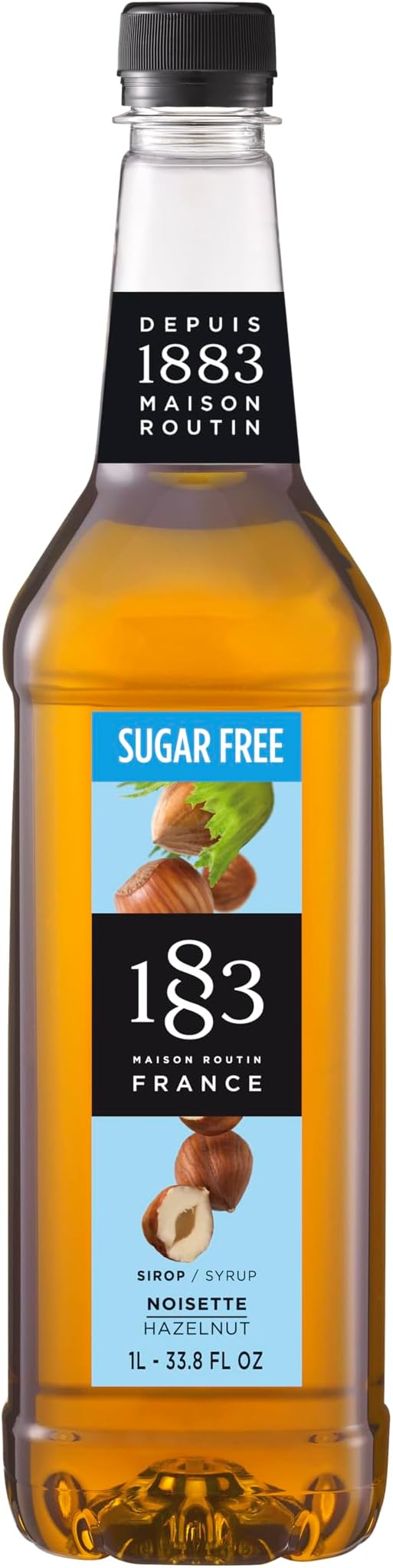 Syrup for Drinks, Made In France (33.8 Fl Oz, Sugar-Free Hazelnut Plastic)