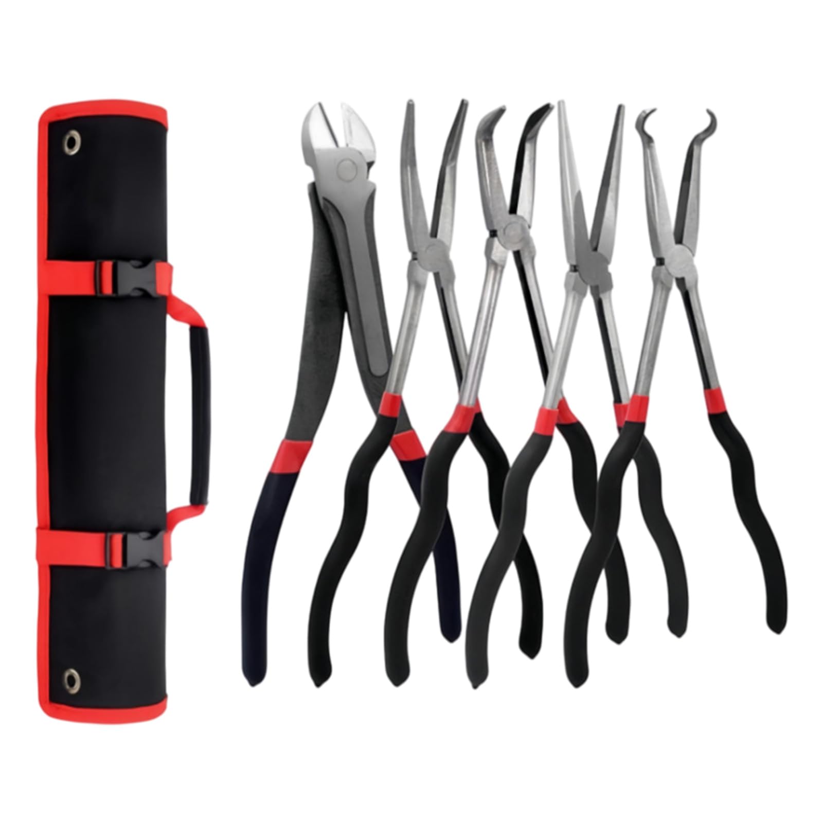 Highly Carbon Steel Long Needle Nose Pliers Assortment with Various Bend Angles Nonslip for Complex Jobs Jewelry Making Accuracy Needle Nose Pliers