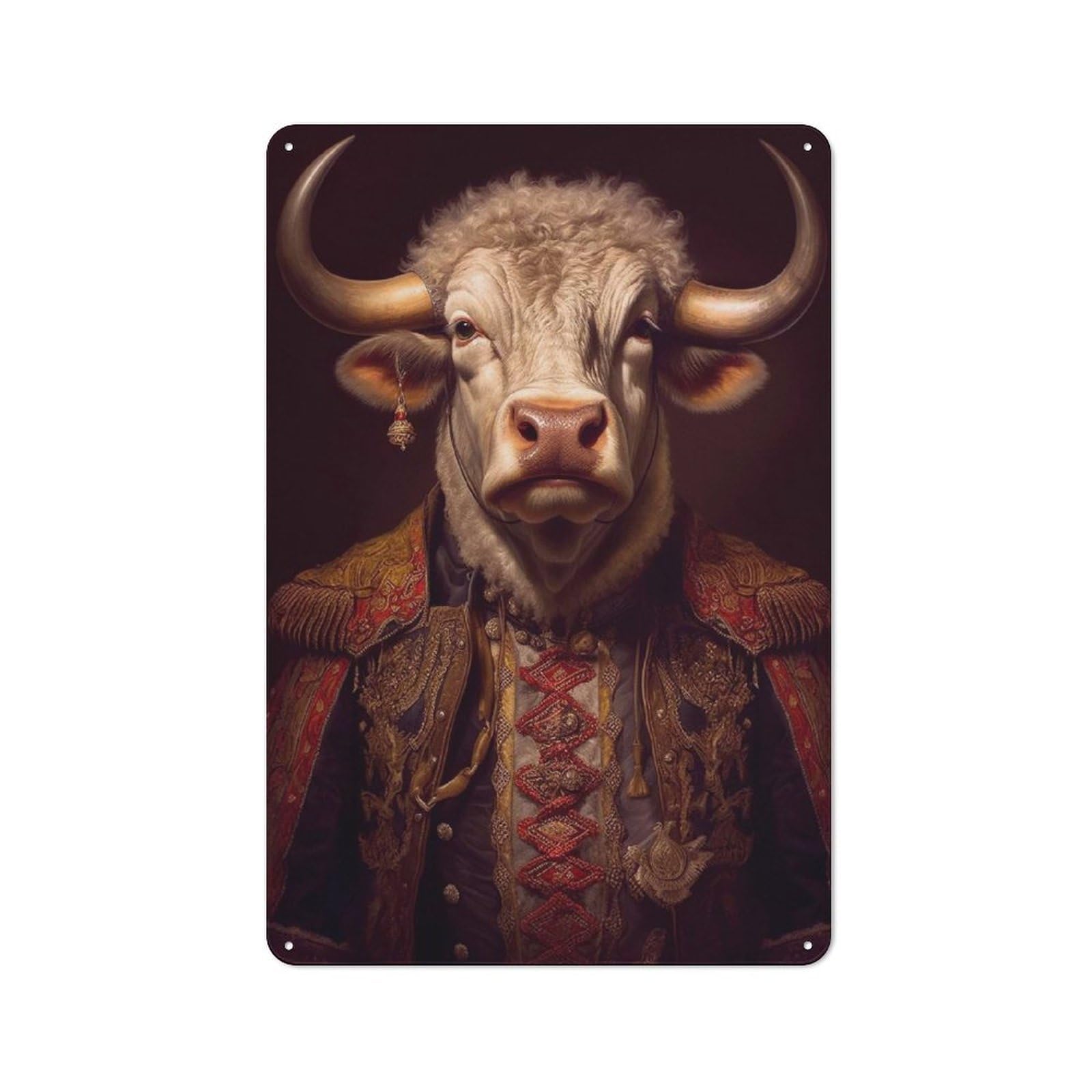 Junmoney Bull Poster Tin Sign 30X20cm For Café Or Home Bar, Retro Wall Decor, For Garage, Workshop And Man Cave Decoration
