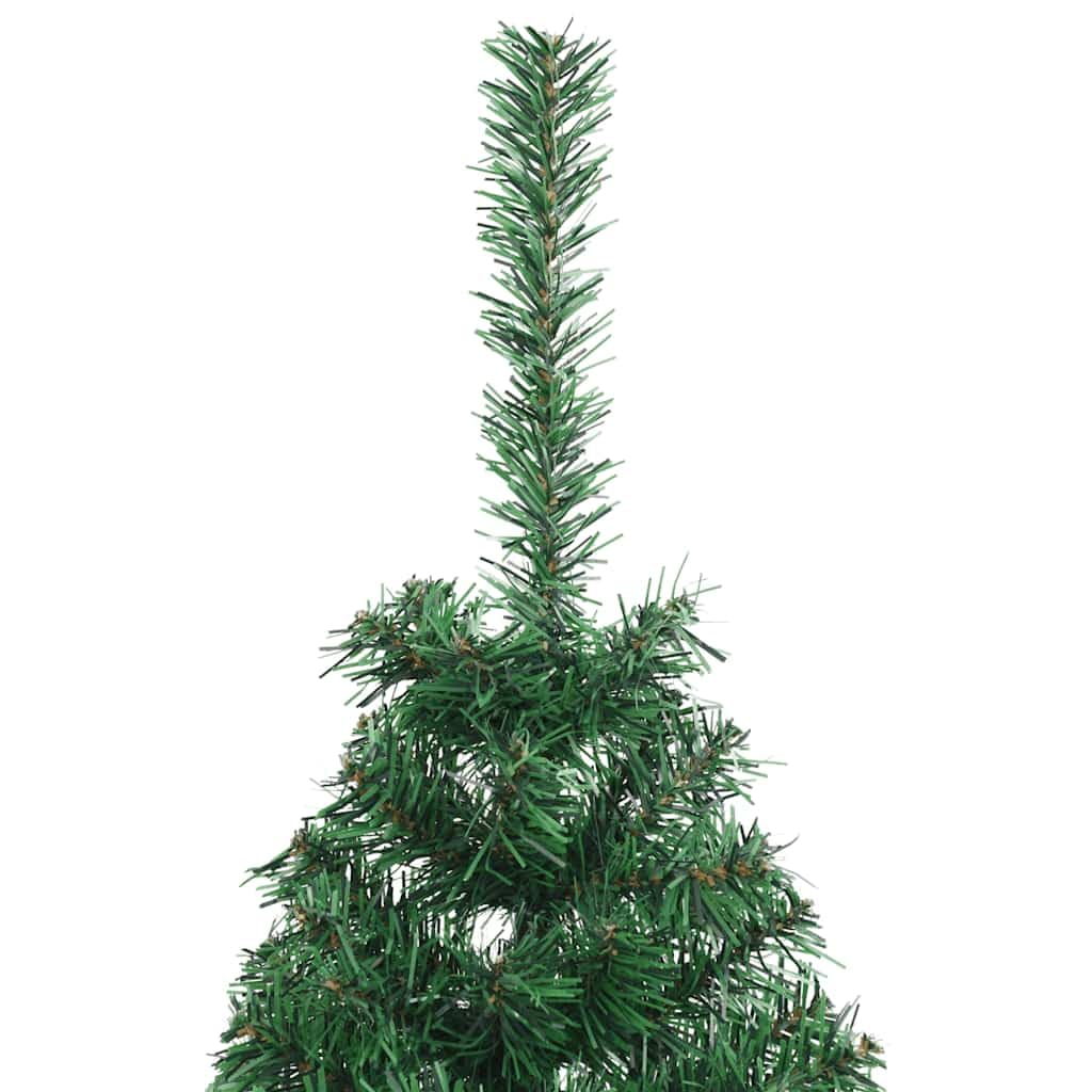 Albero Di Natale Artificiale Metà 120 Cm Verde Con Supporto | PVC Resistente, Facile Da Montare, Adatto Per Decorazioni Natalizie, Compatto