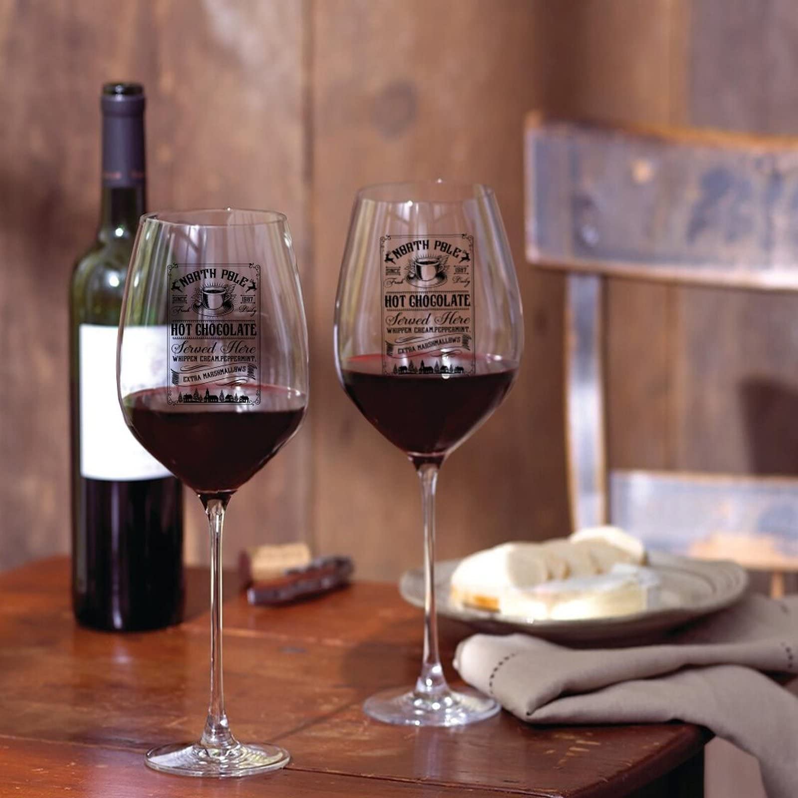 Bicchiere da vino rosso menta piperita regali per le vacanze per colleghi Set di 2 per coppia anniversario regalo di nozze regali personalizzati per donne e uomini 471,9 g