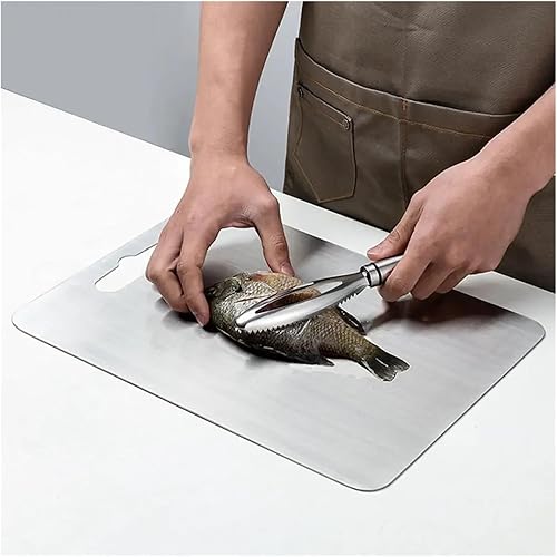 Miniatura 5 de Kitchen Cutting Boards Stainless Steel Chopping Board Panel Chopper Table Food Cutting Kneading Dough Board Kitchen Accessories(39x28cm)