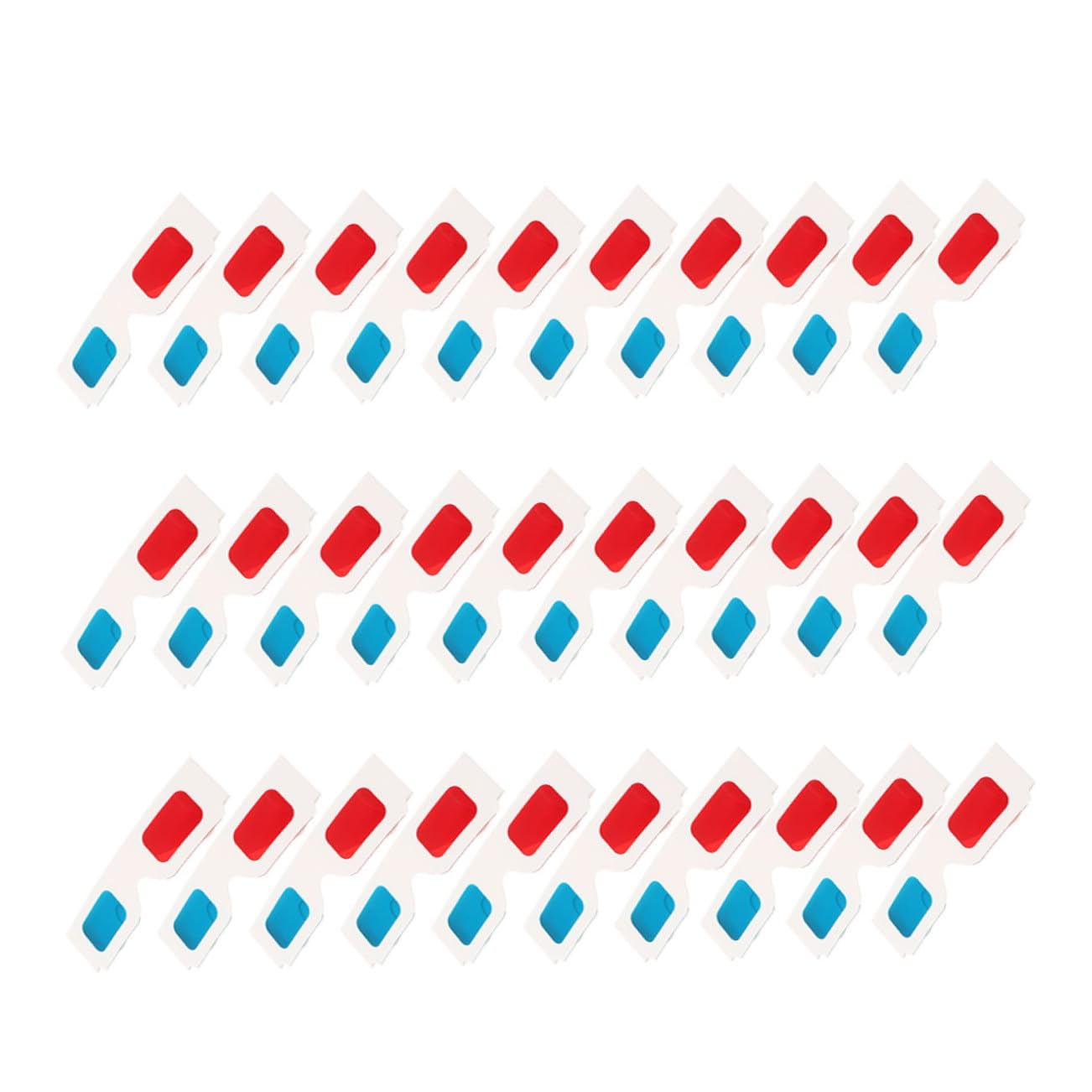 30 Pezzi Occhiali 3d Anaglifici in Cartone Monouso Rosso e Blu per Cinema e Giochi 3d, Taglia Media Adatti e Adulti, per Viaggi e Uso Quotidiano