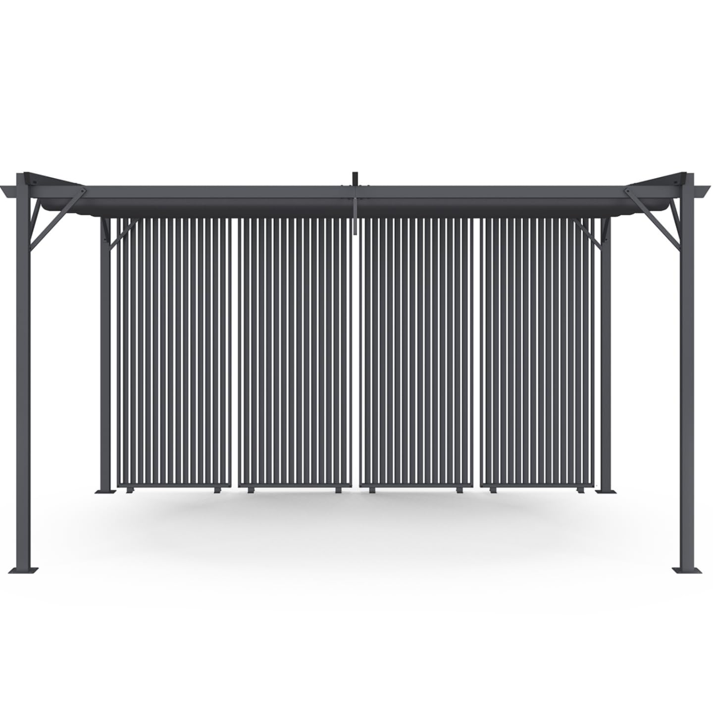 IDMarket - Pergola avec 4 persiennes Verticales Toit rétractable 3x4M