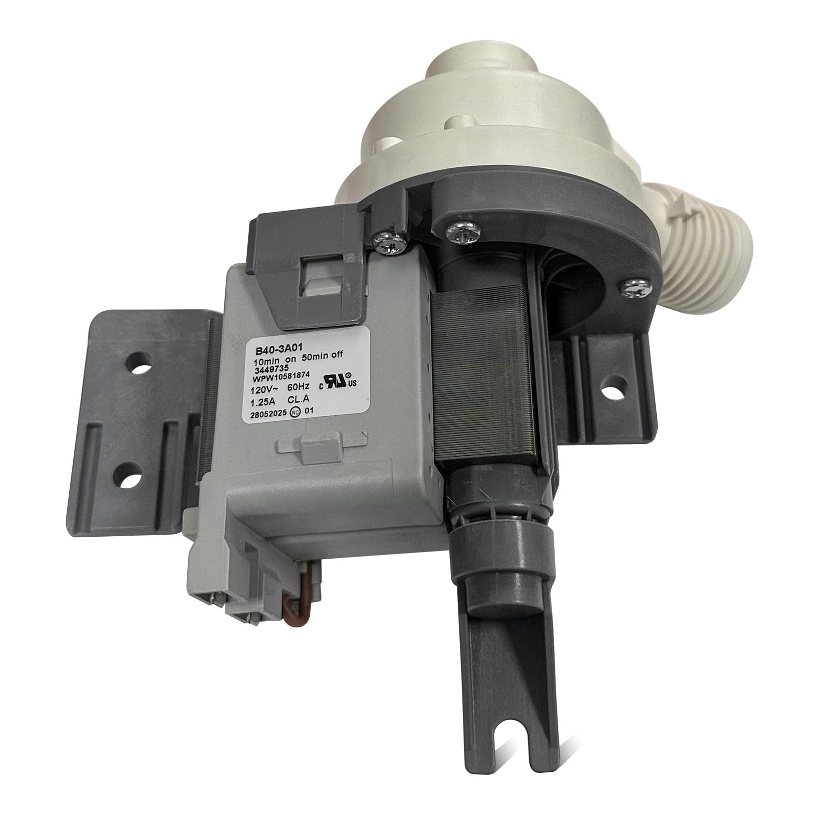 Bomba de drenaje para lavadora W10581874 para bomba de drenaje Maytag Kenmore Whirlpool 7 mm MVW WTW 7MW
