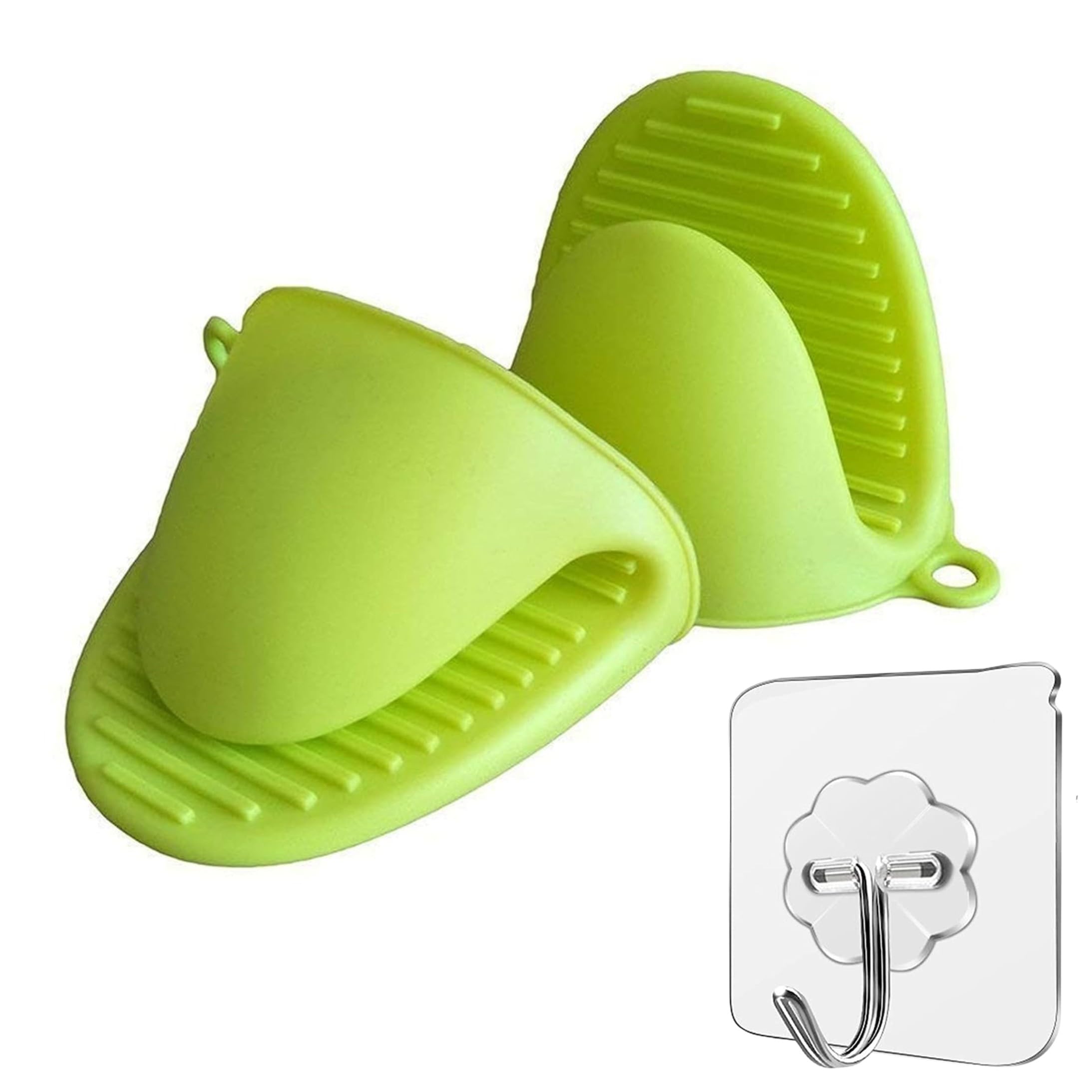 Silicone Holder for Hot Utensils with Hook | Heat Resistant Oven Mittens | Silicone Pot Holder | Non-Slip Grip | Mittens for Kitchen | Pinch Grip for Hot Pots | 1 Set Random Color-image-21