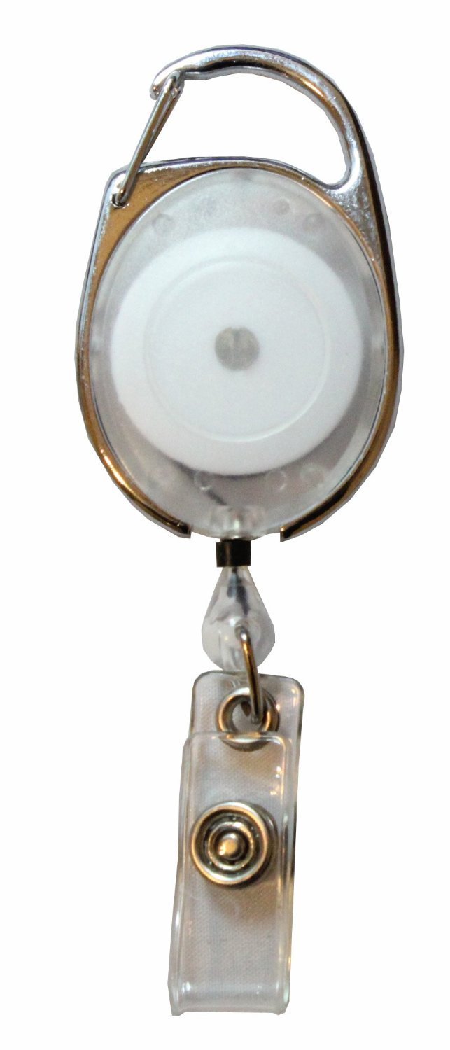 Customcard ltd Clear Yo Yo Premier Badge Reel Retractable ID Card Holder Pack of 25