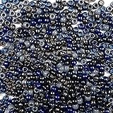 Twilight Blue Gray & Black Mix Plastic Pony Beads 6x9mm, Made in The USA, 1000 Beads, Assorted Multi