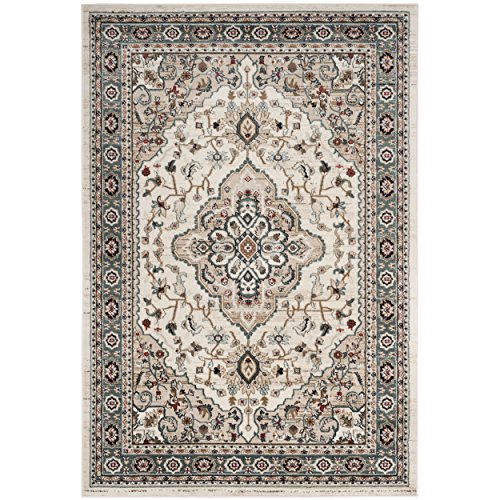 Tapete decorativo rectangular 8' x 10' beige y crema miniatura 6