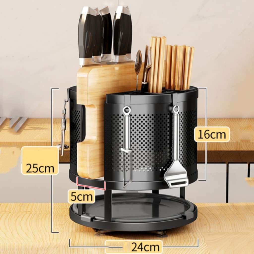 Estante giratorio multifuncional para poner cuchillos de cocina, palillos, tabla de cortar, estantes de cocina
