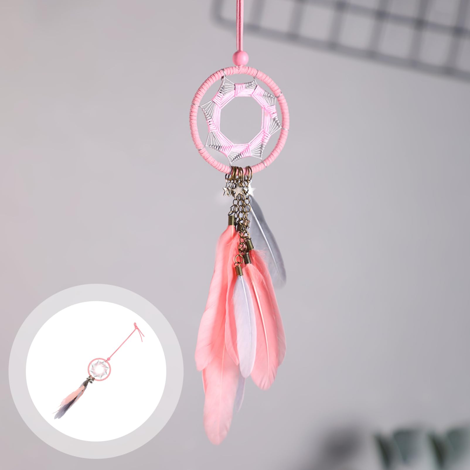 Cabilock 4piezas Atrapa Sueños Colgante De Decoración De Pared Artesanal para Hogar y Habitaciones Accesorio Único para Puertas Ventanas y Ramas para y Decoración De Dormitorio