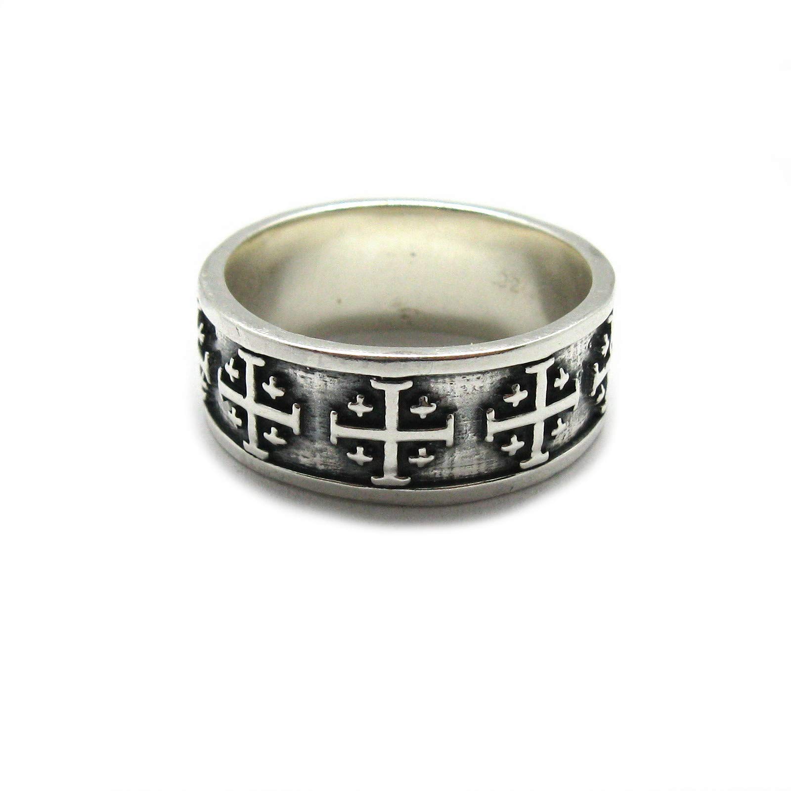 Anello in argento solido 925 Croce di Gerusalemme R001949 Empressjewellery